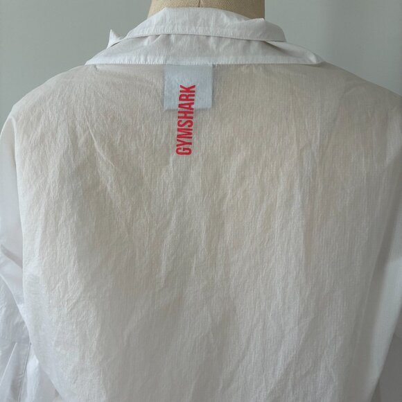Gymshark Pulse White Woven Windbreaker Cropped Jacket - Picture 8 of 13